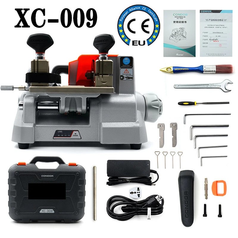 XC 009 Manual key cutter Key cutting machine Milling cutter with built in battery for most bikes