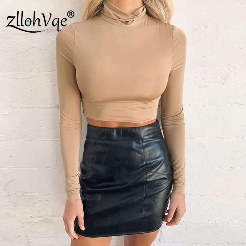 Zllohvqe Long Sleeve Turtleneck Top Tunique Tight Top Pure Color Female