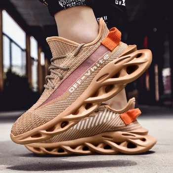 

Men Lightweight Blade Casual Running Shoes Shockproof Lack Up Breathable Male Sneakers Height Increase Walking Gym Shoes Man