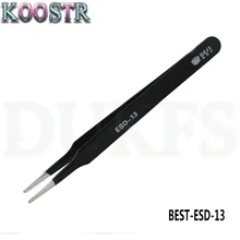 BEST-ESD13 нержавеющая сталь плоский круглый наконечник пинцет для ремонта электроники