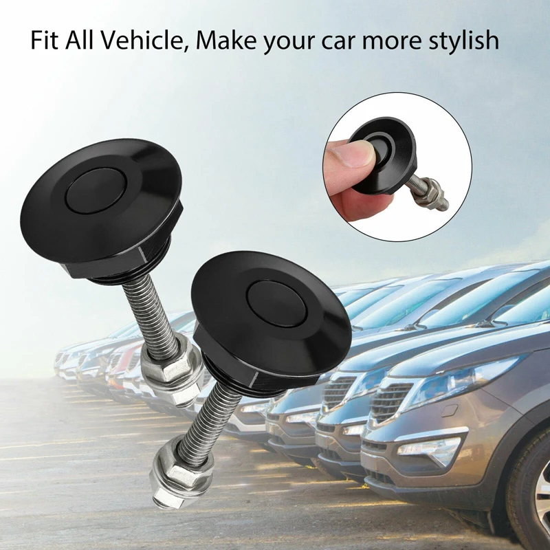 4pcs Universal Car Hood Pins Lock 32mm/1.25" Aluminum Steel Locking