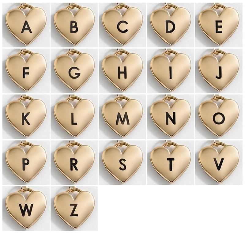 Letter Initial A-Z Pendant Necklace for Women Tiny Heart Round Cz Capital Letter Name Necklace Fashion Girls Jewelry Gift