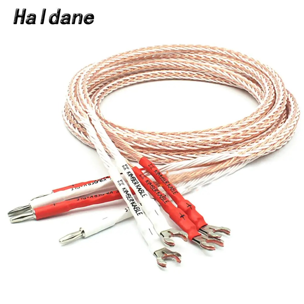 Haldane пара HIFI Kimber 8TC 16 ядер 7N OCC Чистая медь, шипы аудио провода кабель громкий динамик кабель с бананом Y spade