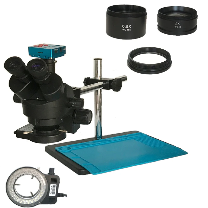 

1080P 30MP HDMI USB C Mount Video Camera 3.5X-90X simul-focal Continue Trinocular Microscope Phone Soldering PCB Repair Tools