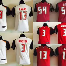 Прошитый Молодежный Tampa Bay s Детский 54 Давид 3 Джамис Уинстон 13 майка Эванс Вышивка Логотипы Размер s до XL Джерси