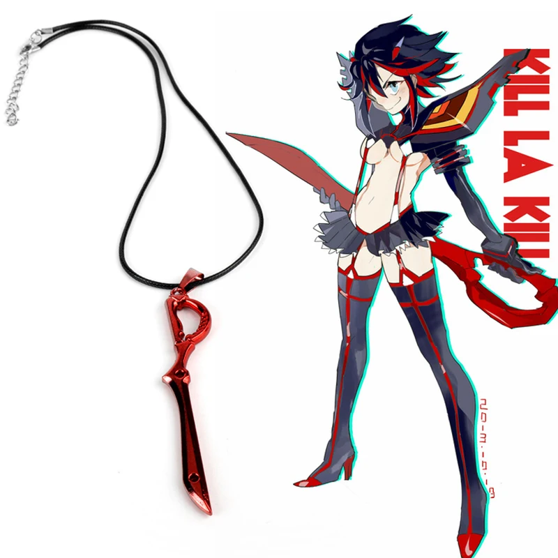 Аниме KILL la ожерелье Бог одежда крови оружие Модель кулон ножницы кожаный шнур для