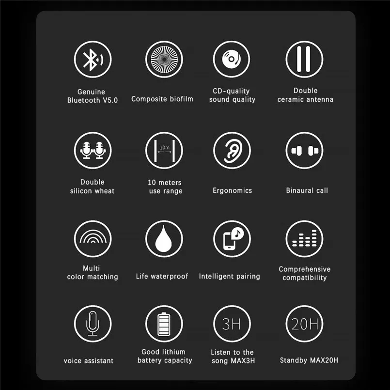 TWS Bluetooth 5,0, беспроводные Bluetooth наушники, Спортивная гарнитура, микрофон, шумоподавление, наушники Fone De Ouvido 40OCT28