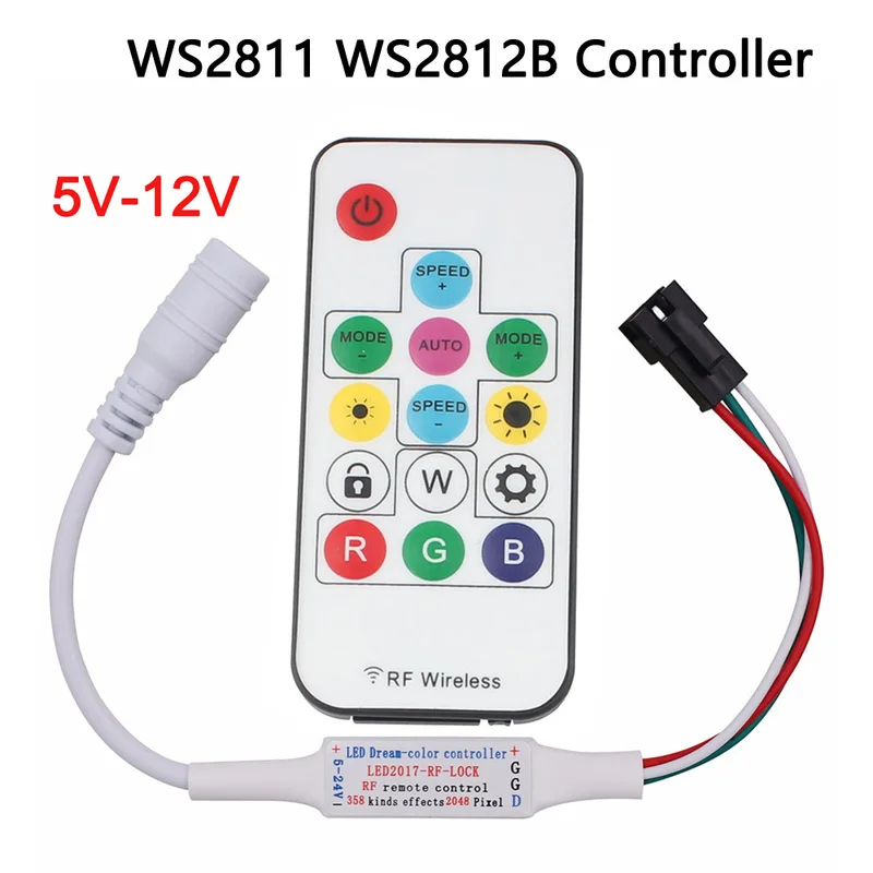 

DC 5V 12V RGB LED Controller 14key WS2811 WS2812b controller magic rgbw rgbww Remote Control For ws2812 ws2812B Led strip light
