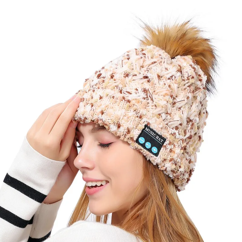 Многофункциональная беспроводная Bluetooth 4,2 шапка с наушниками для мужчин и женщин Осень Зима вязаная ткань музыкальная шапка с микрофоном Подходит для большинства видов спорта