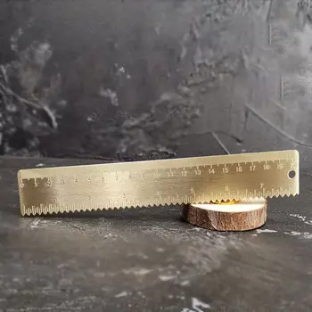 

20cm Brass Wave Straight Ruler Bookmark Cartography Painting Measuring School 53CC