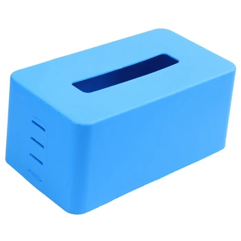 

rectangular Plastic tissue napkin box toilet paper dispenser case holder home office decoration (blue) 21.5*9.3*12cm