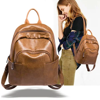

Fashion Backpack Female 2020 Autumn New Korean Style All-match Large Capacity Soft Leather Student's Backpack Travel Bag