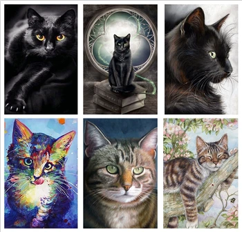 

Full Diamond Embroidery Cat Mosaic Diamond 5d Diy Round Diamond Painting Crystal Fantasy Cartoon Kitten Gift