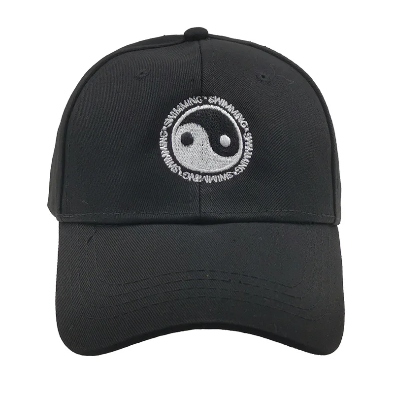 Men Women Baseball Cap Cotton Yin and Yang Gossip Embroidery Mac Miller Dad Hat Unisex Sport Hip Hop Adjustable Sun Caps CP0416 (2)