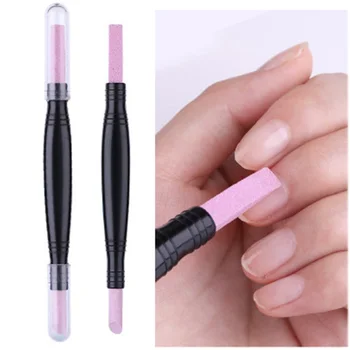 

Black Quartz Scrubs Stone Nail Art Pusher Spoon Cuticle Stick Pen Cuticle Cut Nail Pusher Manicure Care Tools Double-headed