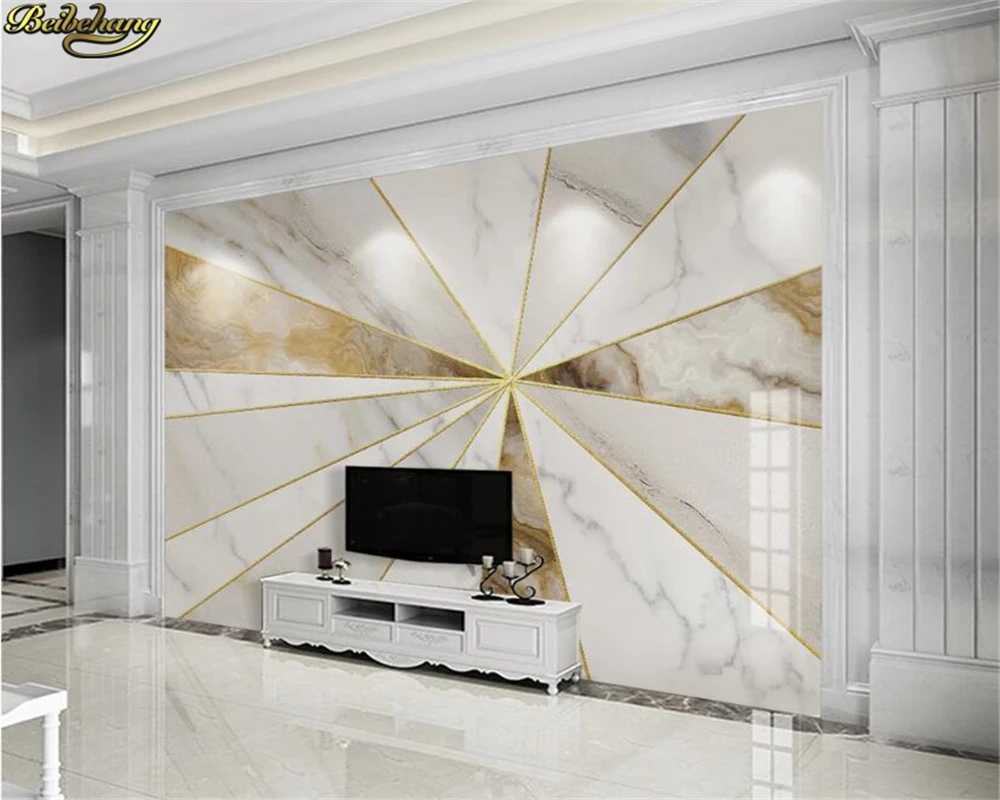 beibehang Custom 3d wallpaper jazz white modern minimalist geometric marble background wall paper tile mural papel de parede