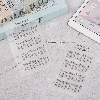 

2 PCs Plastic 2020 Calendar A5/A6 Loose-leaf 6 Holes Binder Index Separator Divider for Planner Organizer Notebooks Stationery