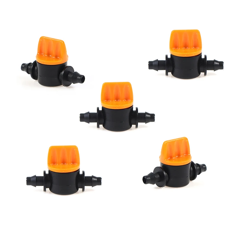 5Pcs Mini 4/7Mm Hose Valve Connector Garden Irrigation Barbed Water Flow Control 5Pcs Mini 4/7Mm Hose Valve Connector Garden Irrigation Barbed Water Flow Control