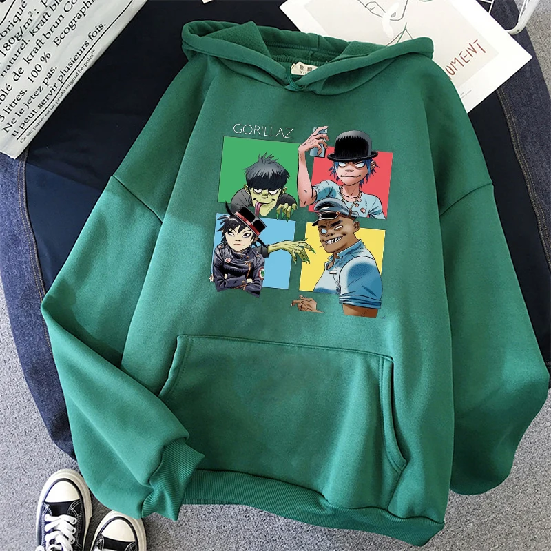 Осенне-зимние худи Gorillaz унисекс Женские Простые повседневные пуловеры оверсайз