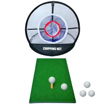 

Golf Chipping Practice Net Golf Pop-UP Indoor Outdoor Chipping Pitching Cages Mats Practice Easy Net Golf Training Aids