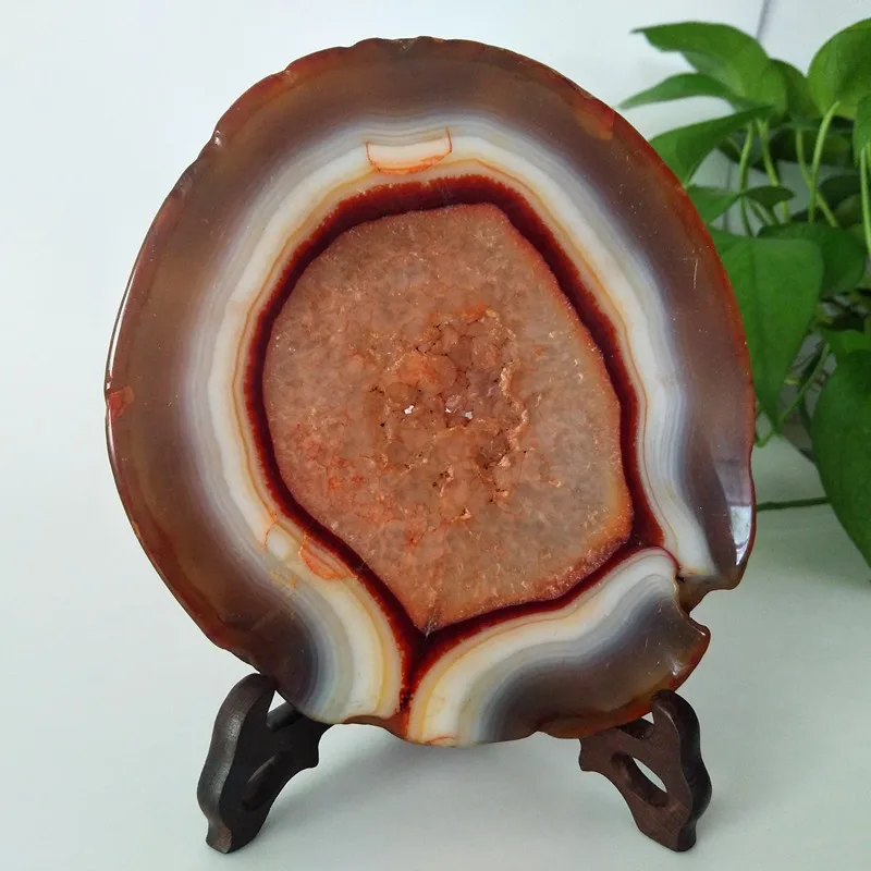 

Natural stone agate slicing cup mat home decoration table decorative agate slicing laser plus colored agate