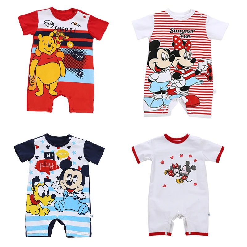 Combinaison Courte Mickey Pour Bebe Garcon Vetement D Enfant Tenue Disney Minnie A La Mode Nouveaute Aliexpress
