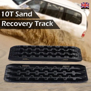 

For Off Road Vehicle Car Recovery Tracks 2Pcs Black Recovery Board Sand Mud Snow Tracks Tire Ladder 106x30x5cm Mayitr
