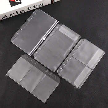

PVC PVC Material Document Storage Bag Zipper A6 Storage bag Bag 2020 Pouch Storage Folder Business Transparent Easy to Carry