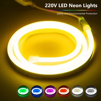 

3M EU plug AC 220-240V Waterproof Flexible Neon LED Strip 12W/M 120LEDs/M Warm/Cool White For Advertising Signs Letter Sign