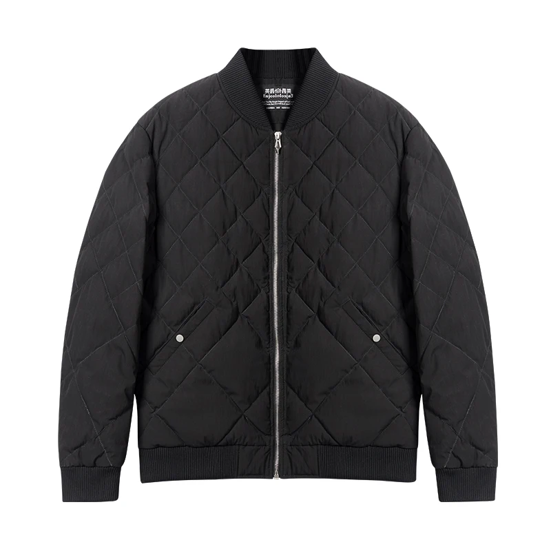 MF0703 Black Enjeolon, Топ бренд, зимняя парка, хлопковая стеганая куртка, пальто для мужчин, стоячий воротник, ветрозащитное, черное, толстое, стеганое, модное пальто для мужчин MF0274 - Цвет: MF0703 Black