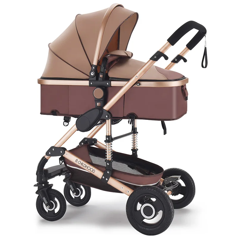 

Baby Stroller 2 in 1 Can sit Can Lie Folding High Landscape Two-side Baby Pram Four Season Universal Infant Cradle