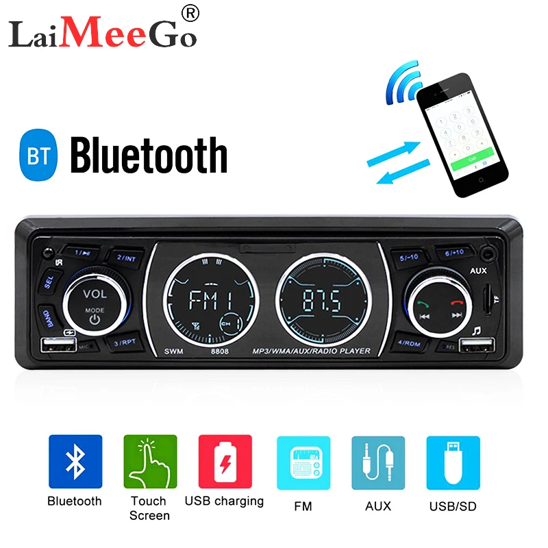 Мультимедийный плеер Bluetooth Радио 1 din oto teypleri Автомобильный mp3 плеер авторадио FM AUX пульт дистанционного управления Handsfree звонки USB SD