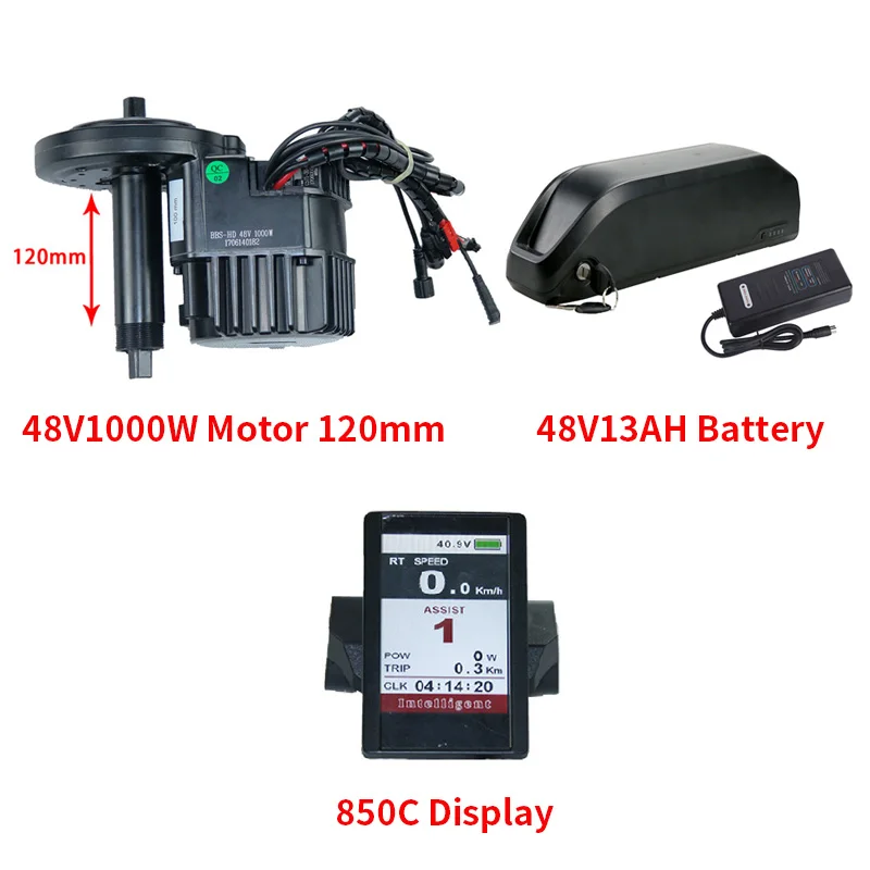 8Fun 48V1000W Bafang BBSHD велосипед мотор e велосипед конверсионный комплект с 48V13AH батарея Электрический Bafang мотор все для велосипеда - Цвет: Q 48V13AH 850C 120MM