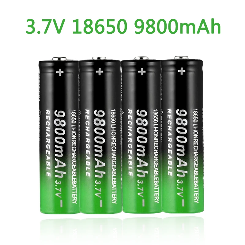 18650 Батарея 3 7 V 9800 мА • ч высокоемкая перезаряжаемая литиевая батарея для фонарик
