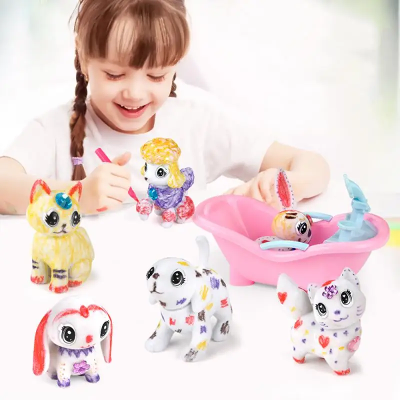 DIY игрушка для покраски домашних животных каракули матовое животное набор прийти