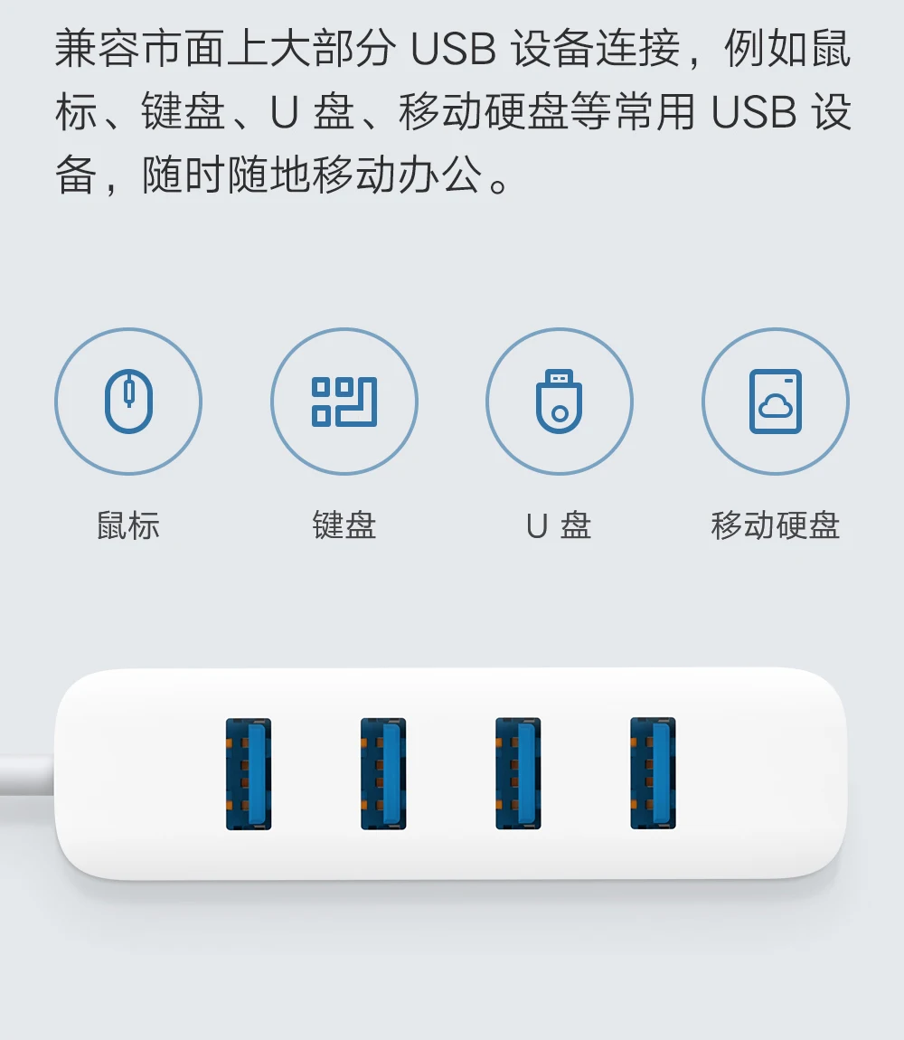 Xiaomi USB3.0 сплиттер 4 USB 3,0G высокая скорость передачи USB-C внешняя поддержка питания Windows Mac OS Android для умного дома