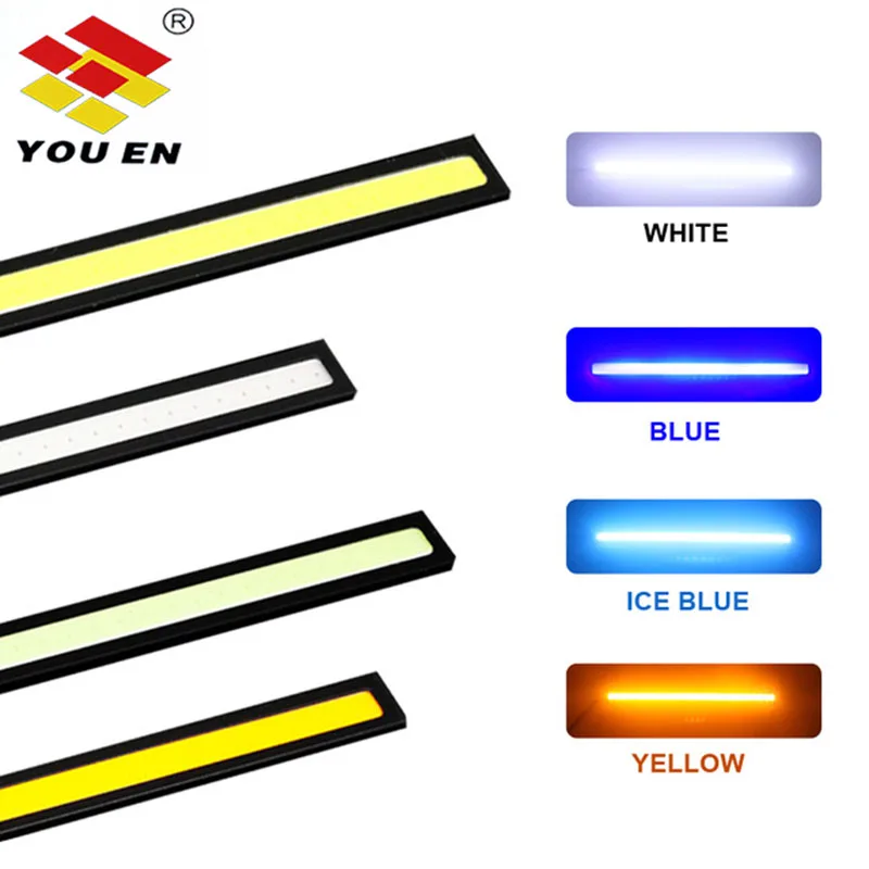 YOUEN Автомобильный светодиодный дневные ходовые огни ультра яркий DC 12 В 17 см водонепроницаемый авто DRL COB вождения Противотуманные фары, аксессуары для автомобиля