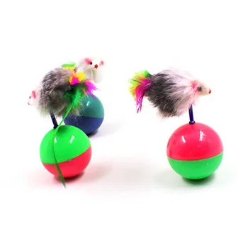 

Cat Cat Teaser Tumbler Plush Little Mouse Toy Cat Teasing Ball Pet Boredom Useful Product