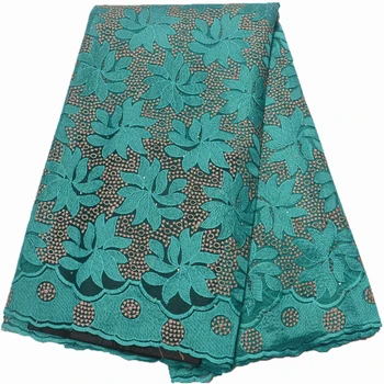 

5yards tulle lace fabric nigerian lace 2019 high quality lace for women dress new purple lace fabric african with stones