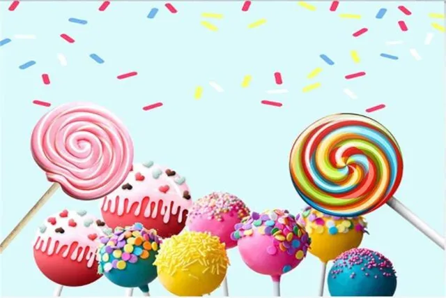 Children Birthday Party Photography Backdrops Colorful Lollipops Candy  Photo Background For Studio Video Props - Backgrounds - AliExpress