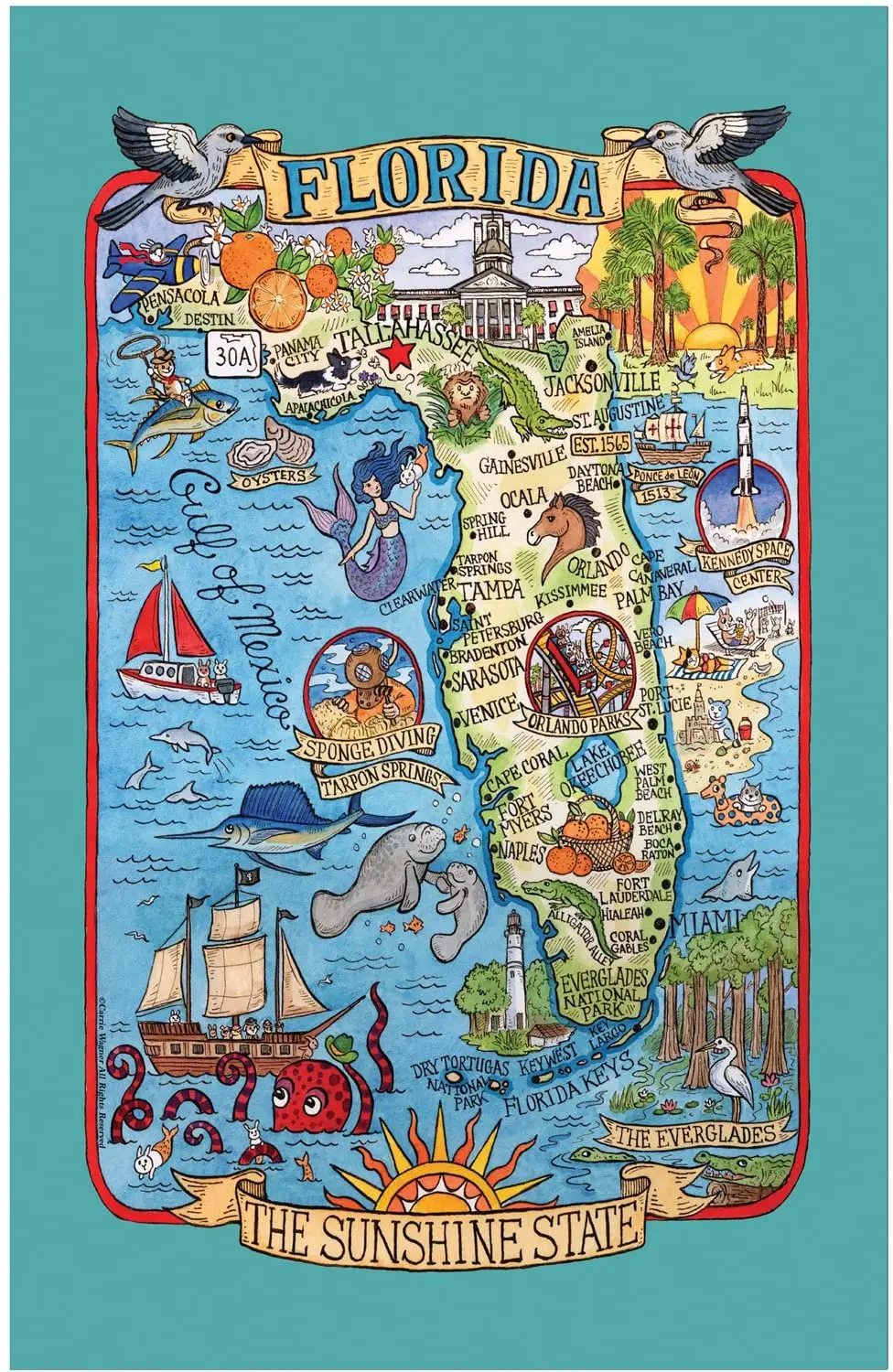 

Водонепроницаемая скатерть в стиле Флориды