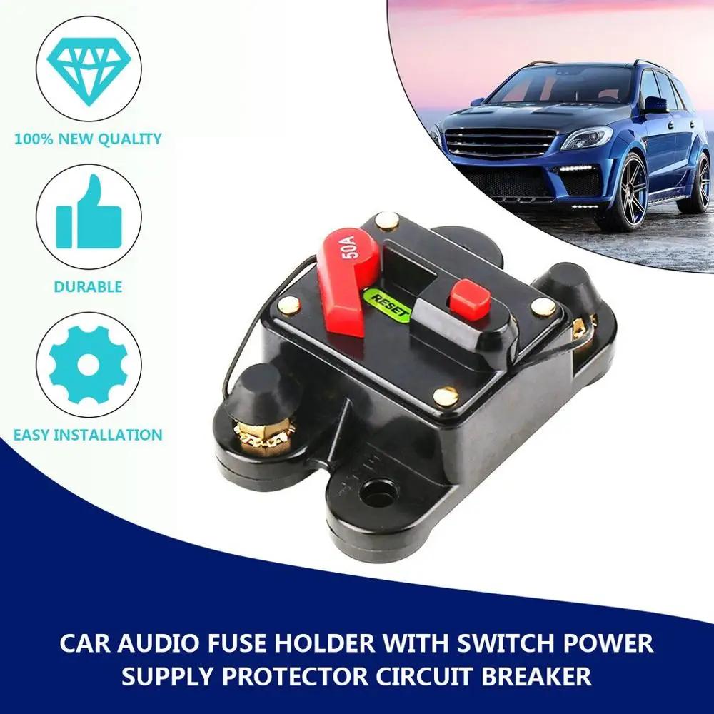 50A 60A 80A 100A 125A 150A 200A 300A Optional Car Audio Amplifier Inline Circuit Breaker Fuse Waterproof For 12V Protection circuit breaker car fuses kit
