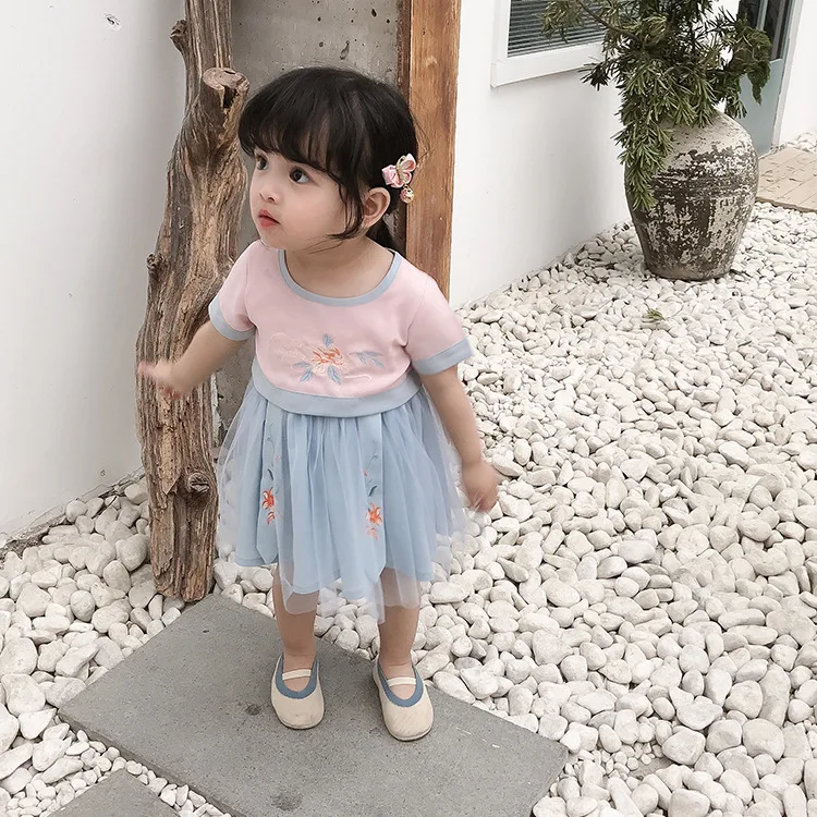 

Summer New Style Baby Girls Ancient Costume Chinese-style Children Retro National Wind Girls Chinese Costume Dress INS Hot Sales
