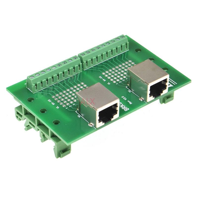 1 шт. 2-сторонний 2-битный переходник RJ45 8p8c с гнездом на Клеммную колодку печатная
