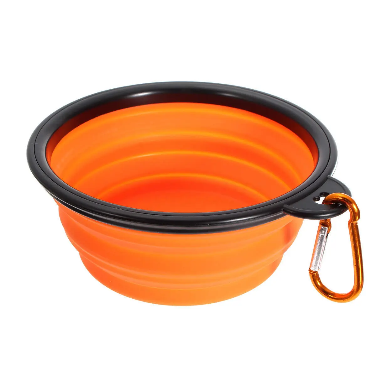 Складная Силиконовая миска для собак, портативная складная миска для корма, миска для воды - Цвет: Оранжевый