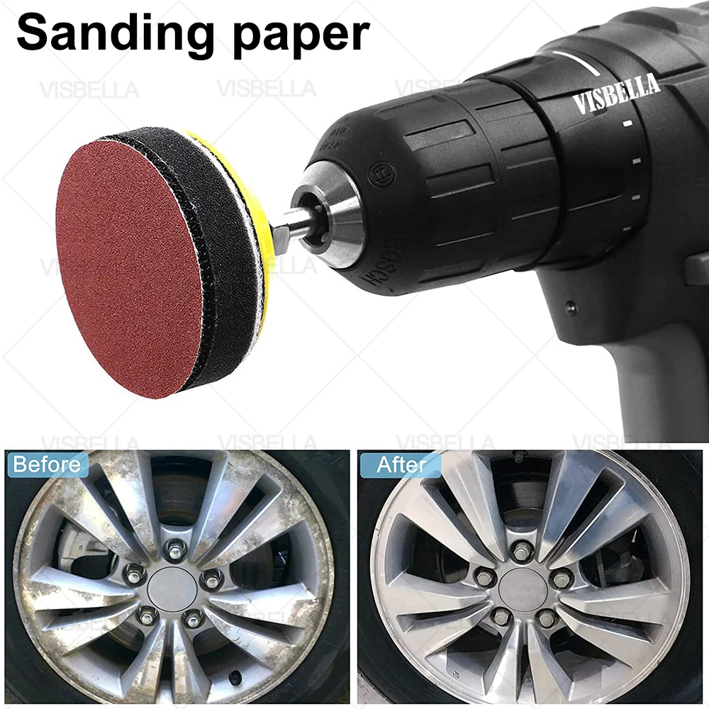 3inch 75mm Sandpaper Discs Buffer Polishing Pad Sanding Paper Kits For
