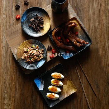 

Japanese Dishes Ceramic Round Square Sushi Dishes Cake Dishes Sashimi Dishes Snack Dishes Cold Dishes