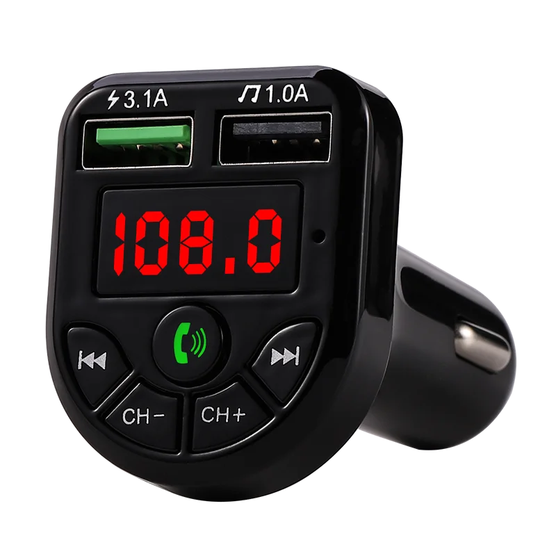 Wireless FM Transmitter Bluetooth 5.0 Car Kit LED Display Dual USB Car Charger 3.1A USB MP3 Music Player support TF/U Disk fm transmitter