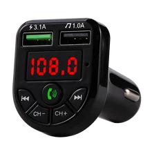 

FM Transmitter Bluetooth-Compatible 5.0 Car Kit LED Display Dual USB Car Charger 3.1A 1A USB MP3 Music Player support TF/U Disk