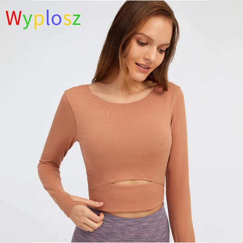

Wyplosz рубашки с длинным рукавом для йоги удобный укороченный топ бесшовные рубашки для тренажерного зала для женщин топ для йоги одежда для йоги топы для фитнеса топы для тренировок
